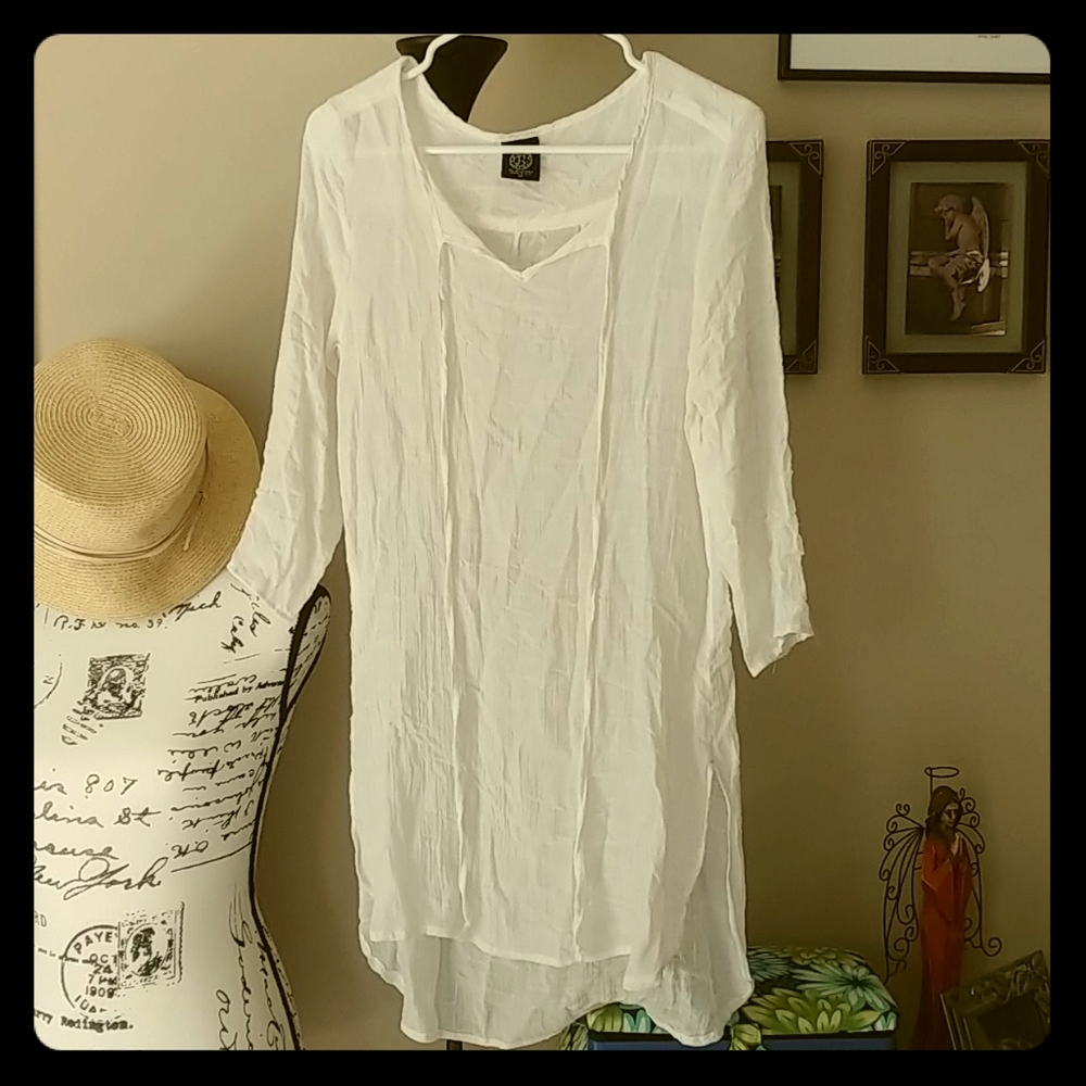 White Sheer Bobeau Swimsuit Cover